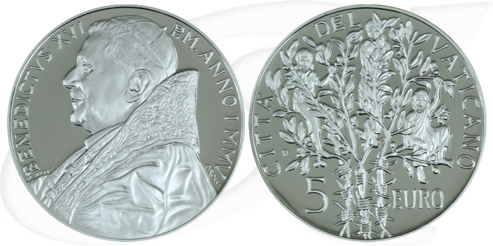 Vatikan 5 Euro Silber 2005 PP OVP 60 Jahre Frieden min. Kratzer Bildseite