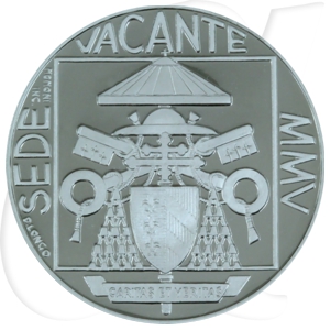 Vatikan 5 Euro Silber 2005 PP OVP Sede Vacante Bildseite