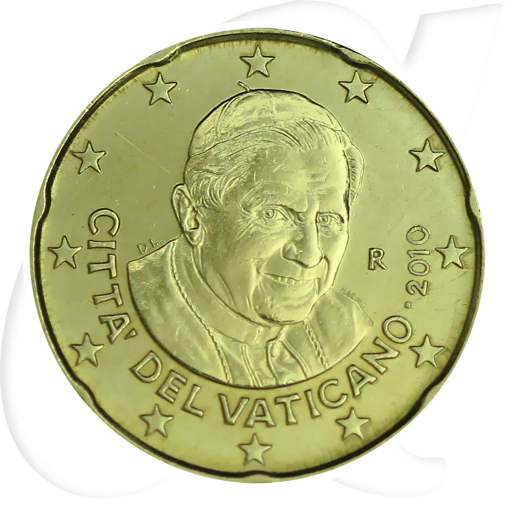 Vatikan 2010 20 Cent Benedikt Umlauf Kurs Münzen-Bildseite