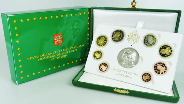 Vatikan Kursmünzensatz 2010 PP OVP Papst Benedikt XVI.