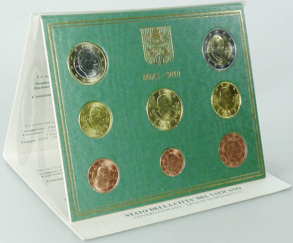 Vatikan Kursmünzensatz 2010 st OVP Benedikt XVI.
