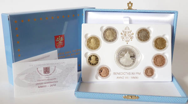 Vatikan Kursmünzensatz 2012 PP OVP Papst Benedikt XVI.