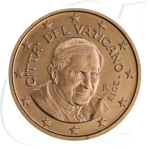 Vatikan 2013 5 Cent Benedikt Umlaufmünze Kursmünze Münzen-Bildseite