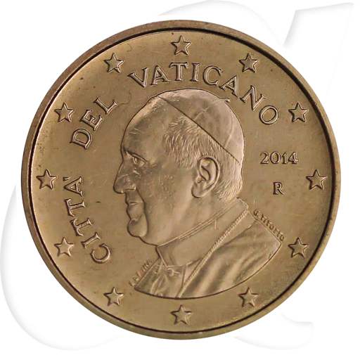 Vatikan 2014 5 Cent Franziskus Umlaufmünze Kursmünze Münzen-Bildseite
