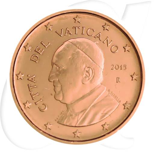 Vatikan 2015 1 Cent Franziskus Umlauf Kurs Münzen-Bildseite
