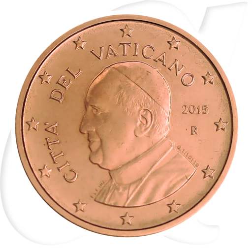 Vatikan 2015 2 Cent Franziskus Umlauf Kurs Münzen-Bildseite