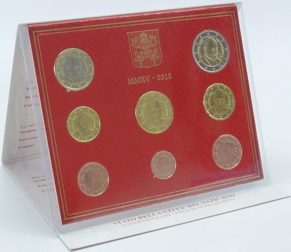 Vatikan Kursmünzensatz 2015 st OVP Franziskus