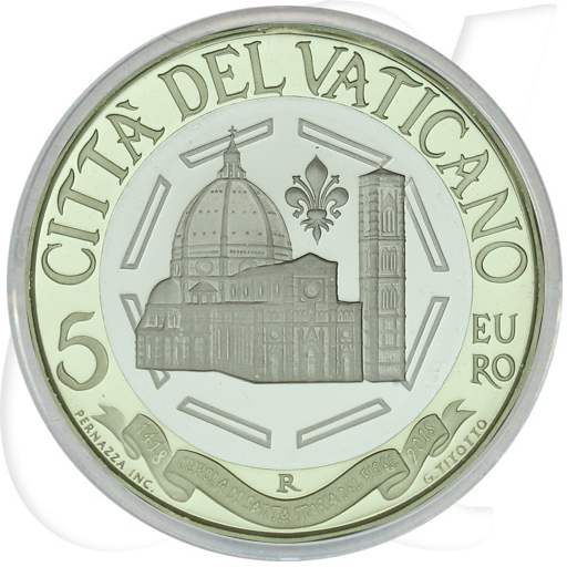 Vatikan 5 Euro 2018 PP OVP 600 Jahre Kuppel von Santa Maria del Fiore