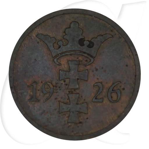 Danzig 2 Pfennig 1926 ss Wappen