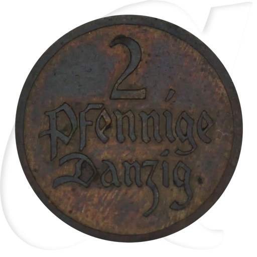 Danzig 2 Pfennig 1926 ss Wappen