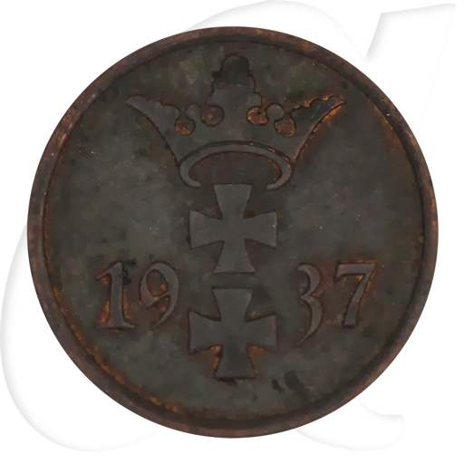 Danzig 1 Pfennig 1937 ss Wappen