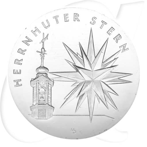 Weihnachten 2022 Herrnhuter Stern Silber Münzen-Bildseite