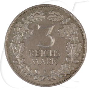 Weimarer Republik 3 Mark 1925 E vz Jahrtausendfeier der Rheinlande