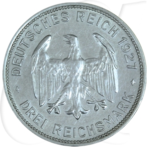 Weimarer Republik 3 Mark 1927 F vz 450 Jahre Universität Tübingen