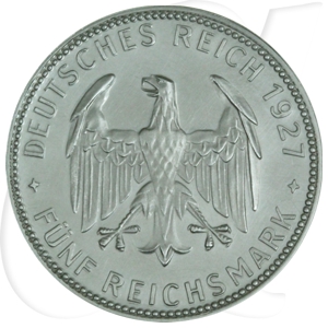 Weimarer Republik 5 Mark 1927 F vz ex PP 450 Jahre Uni Tübingen