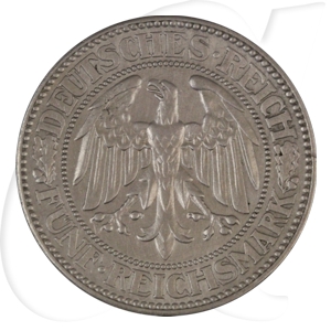 Weimarer Republik 5 Mark 1929 A vz Eichbaum