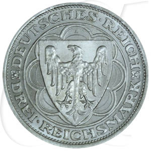 Weimarer Republik 3 Mark 1931 A vz-st 300 Jahre Brand von Magdeburg
