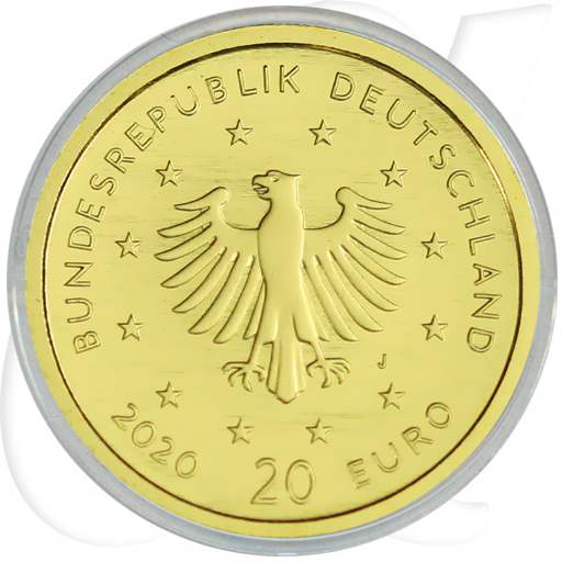 Weißstorch 2020 Gold Deutschland 20 Euro Münzen-Wertseite